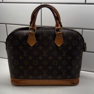 Louis Vuitton Monogram Alma Top Handle Bag - Dark Brown/Light Brown